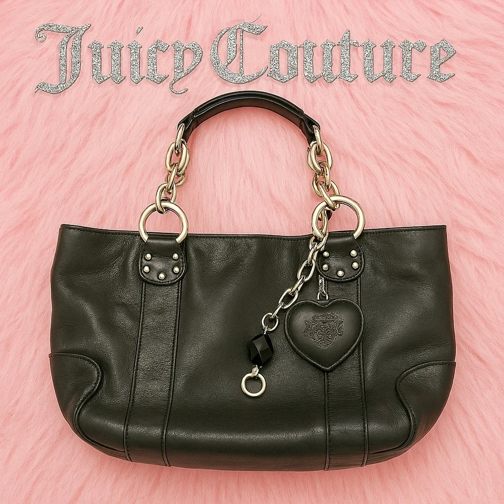 🖤 Vintage Juicy Couture Leather Satchel – Y2K Boutique Edition - Picture 1 of 15